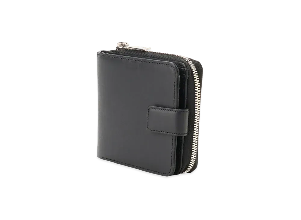 Yohji Yamamoto Pour Homme THICK NATURAL COW LEATHER ROUND ZIP WALLET "Black"