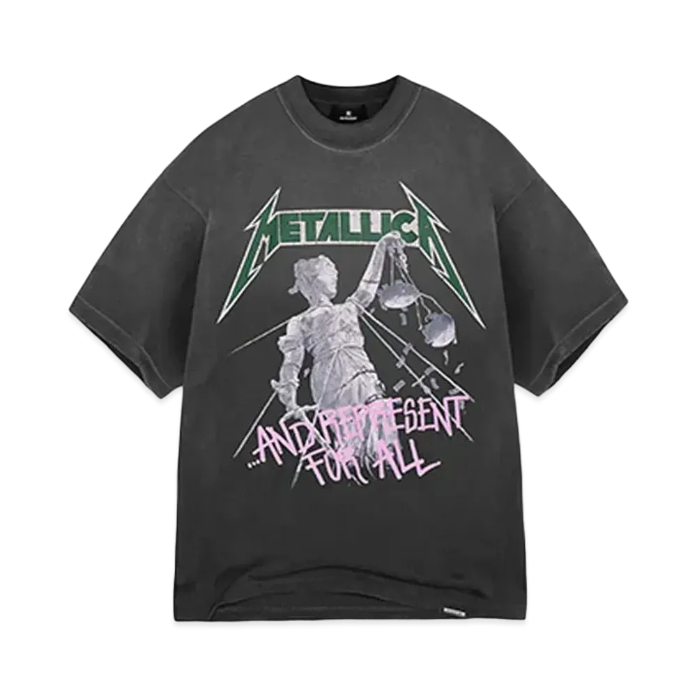 REPRESENT x METALLICA Justice T-Shirt "Stained Black"