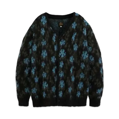 Needles STUDIOUS Mohair Cardigan - Flower "Black"