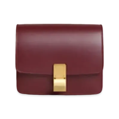 CELINE Small Classic Bag in Box Calfskin "Burgundy"