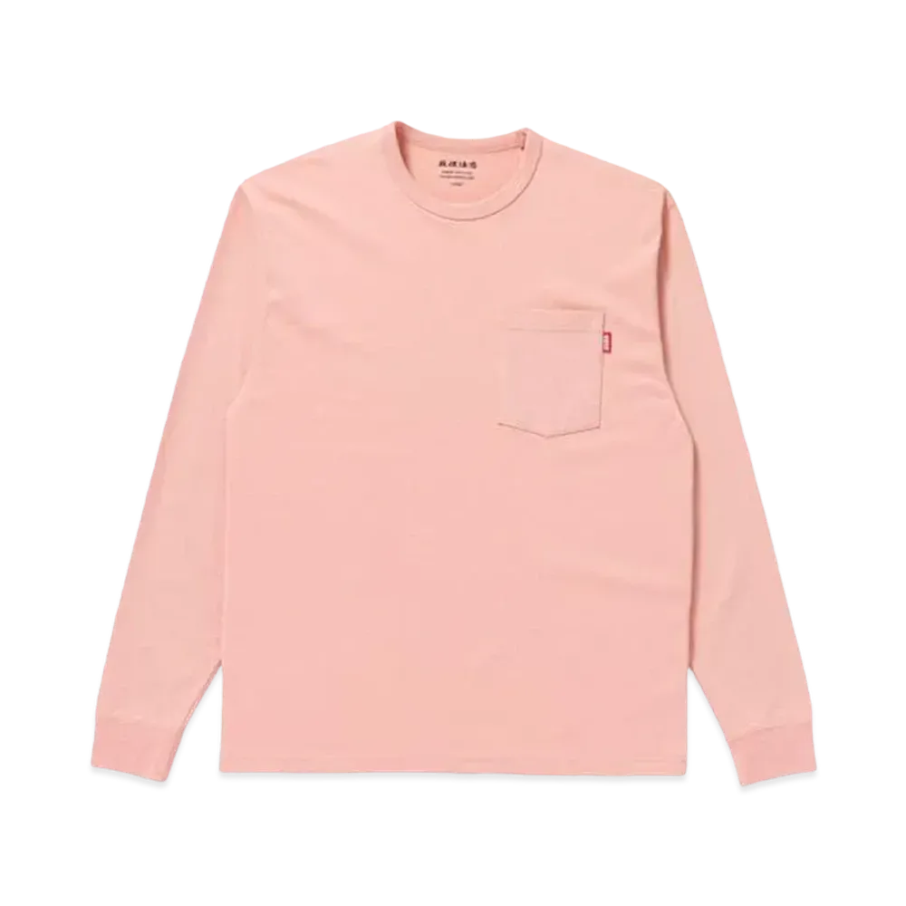 BlackEyePatch HANDLE WITH CARE POCKET L/S TEE "Pink"
