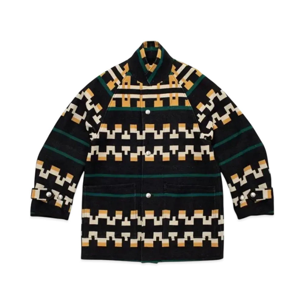 visvim Hopiland Coat Native Blanket "Black"