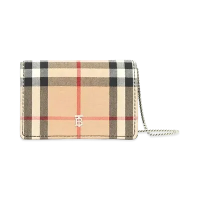 Burberry Vintage Check Card Case with Detachable Strap "Black"