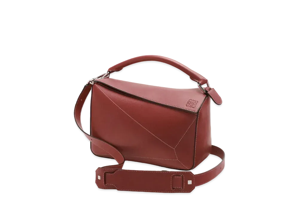 LOEWE Puzzle Soft Bag In Nappa Calfskin "Burnt Red"