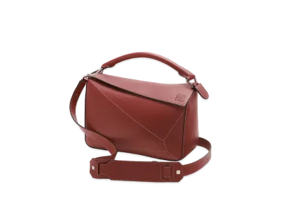 LOEWE Puzzle Soft Bag In Nappa Calfskin "Burnt Red"
