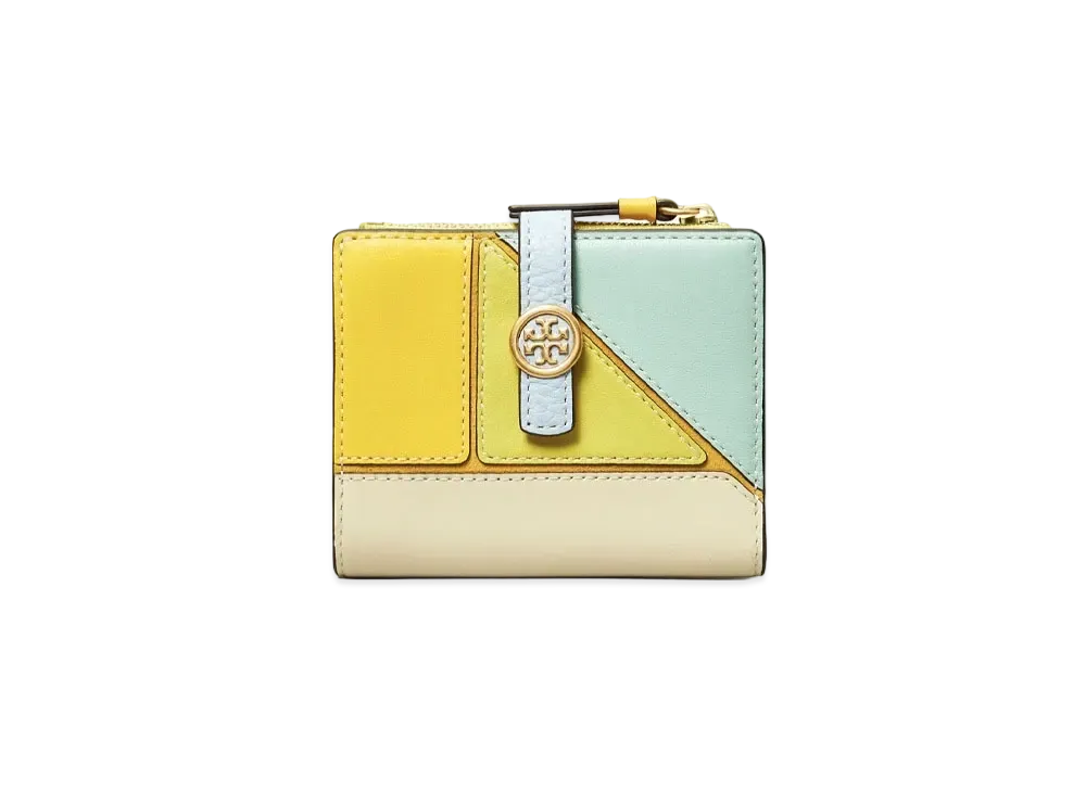 Tory Burch Walker Patchwork Mini Wallet "Mint"