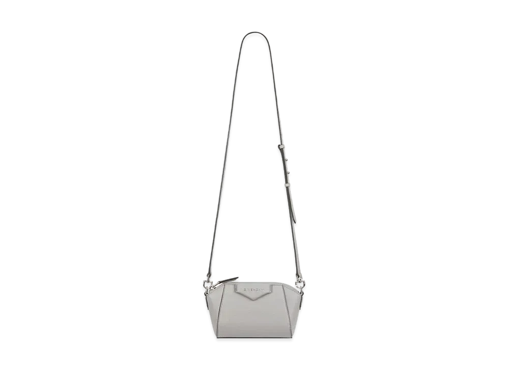 GIVENCHY Nano Antigona Bag in Grained Leather "Silver"