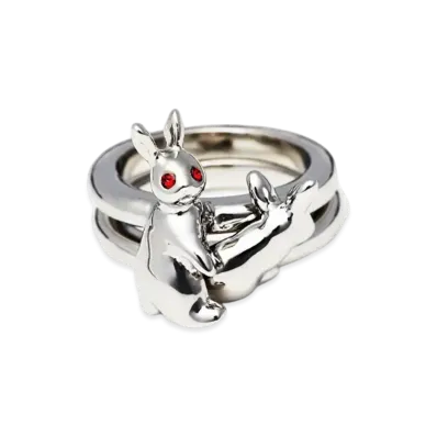 FR2 Crystal Fxxking Rabbits Double Ring "Silver"