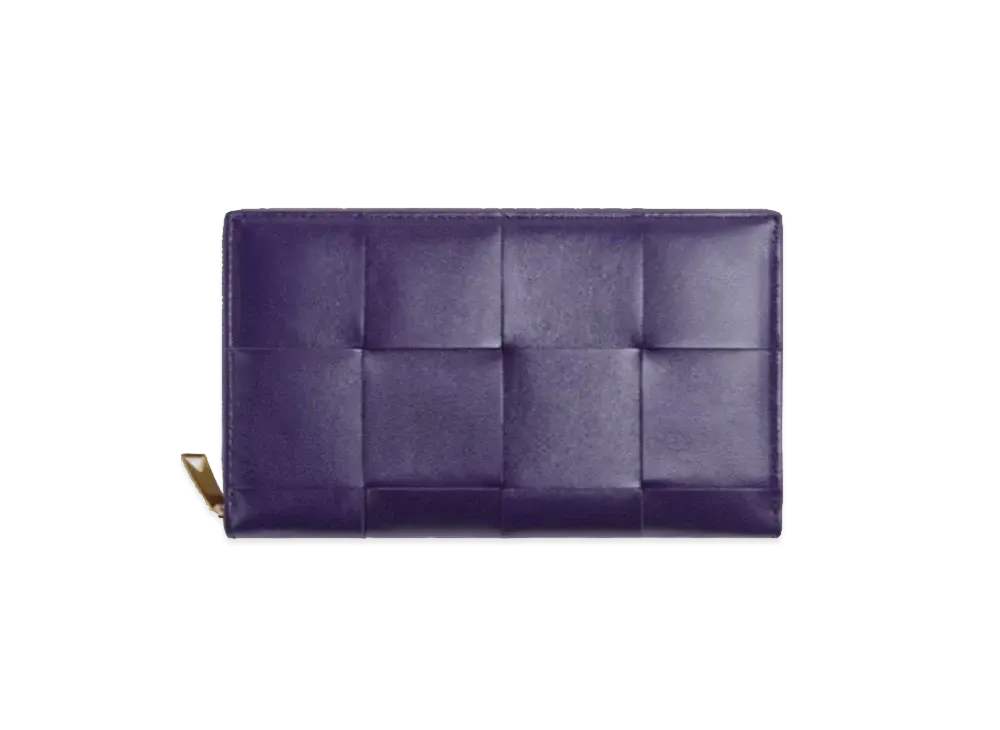 Bottega Veneta Zip Around Wallet "Raisin"