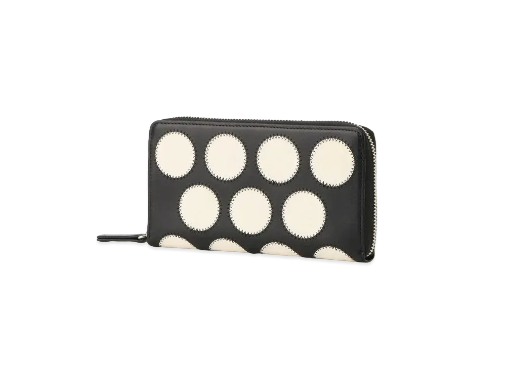 Yohji Yamamoto Y's DOT PATCHWORK LEATHER LONG WALLET "Black/Off White"