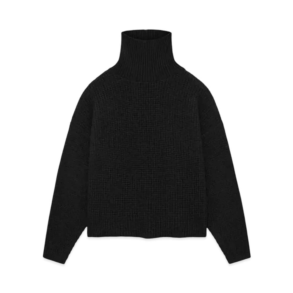 FEAR OF GOD Essentials Heavy Waffle Turtleneck "Black"