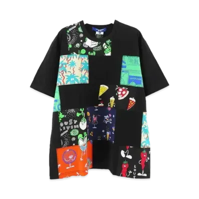 JUNYA WATANABE MAN Cotton Jersey x Cotton Broad Print Mix Lousy Livin W Name T-shirt "Black B"