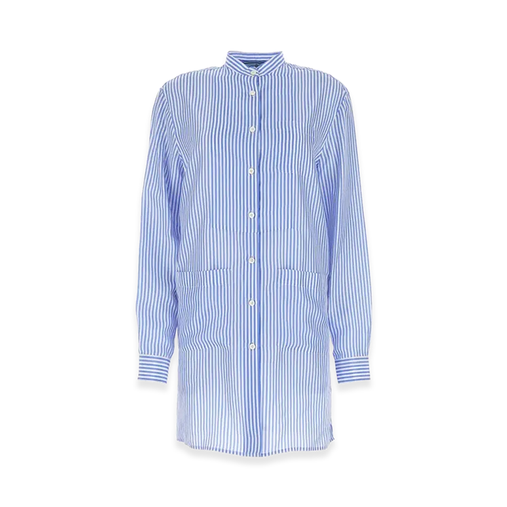 PRADA Women's Printed Silk Shirt "Light Blue"