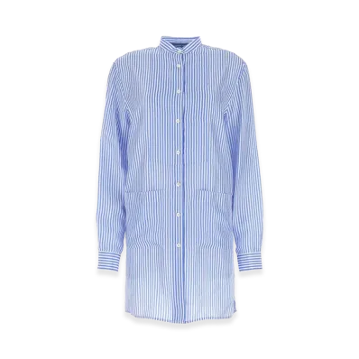 PRADA Women's Printed Silk Shirt "Light Blue"