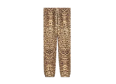 CELINE Embroidered Track Pants / Cotton With Print "Leopard"