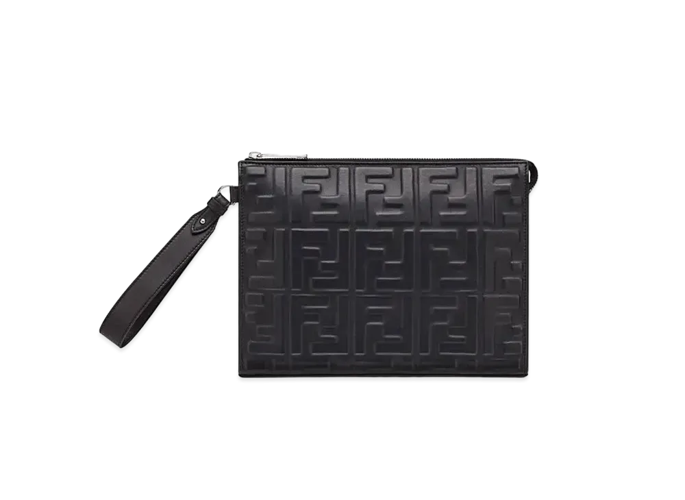 FENDI Flat Slim Clutch Nappa Leather Slim Clutch "Black"