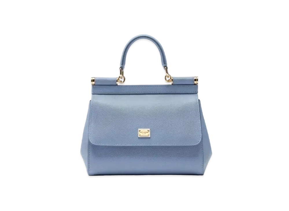 Dolce&Gabbana Sicily Bag Small Dauphine Leather "Light Blue"