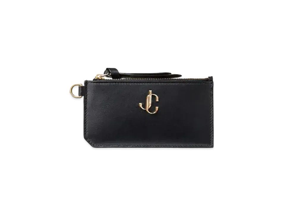 Jimmy Choo Lise Smooth Calf Leather Card Case With Jc¥C Logo "Black"