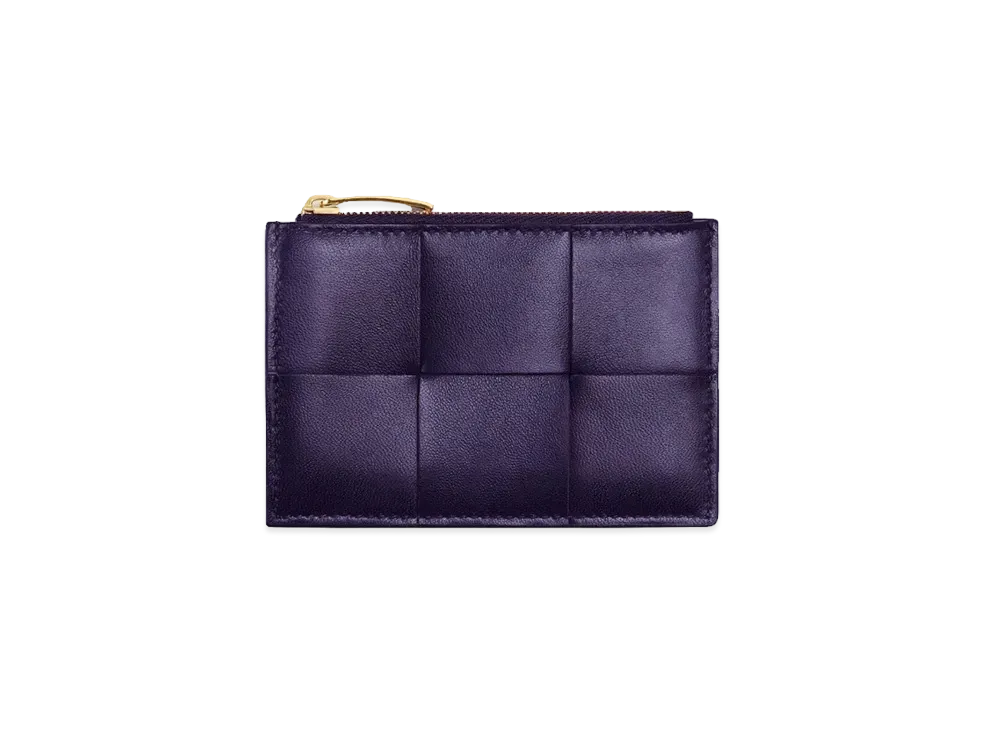Bottega Veneta Zipped Card Holder "Raisin"