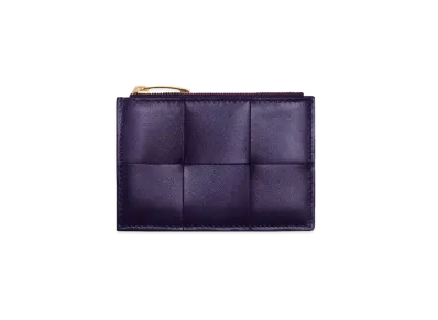 Bottega Veneta Zipped Card Holder "Raisin"