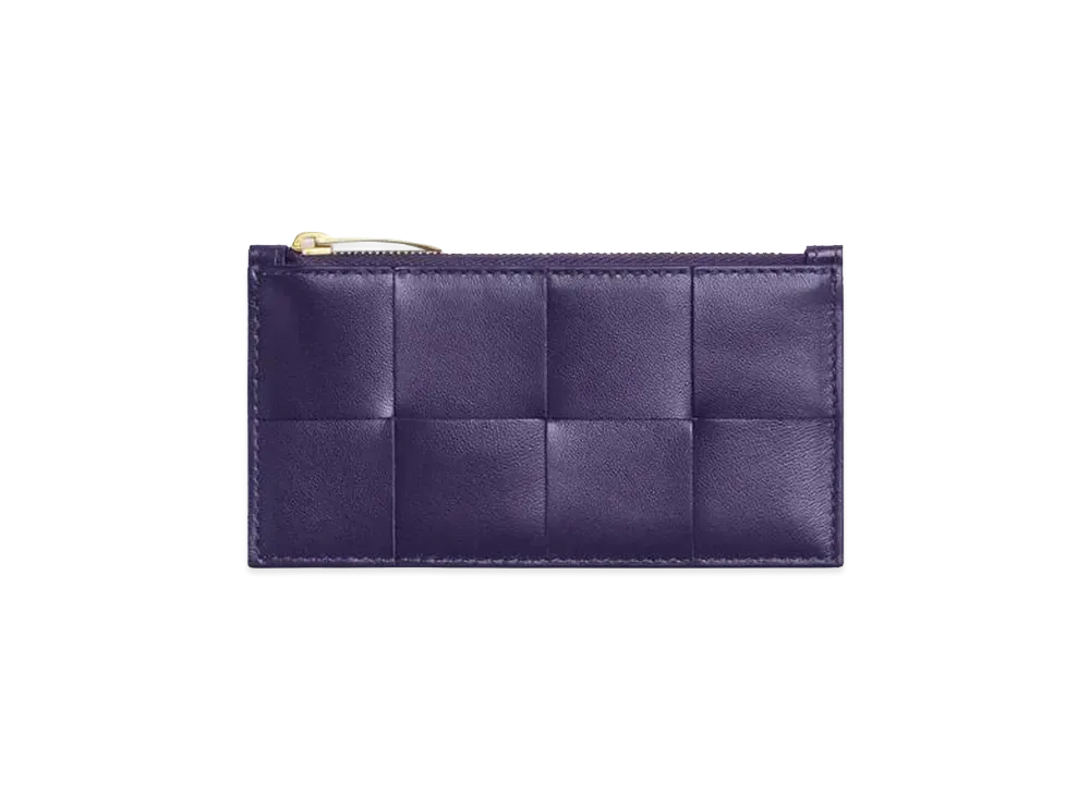 Bottega Veneta Zipped Card Holder "Raisin"