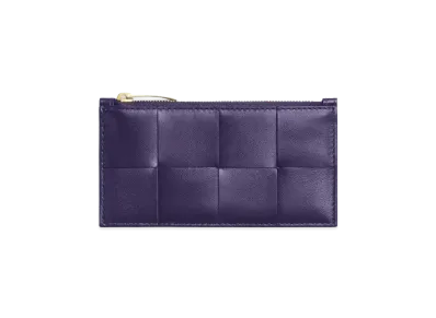Bottega Veneta Zipped Card Holder "Raisin"