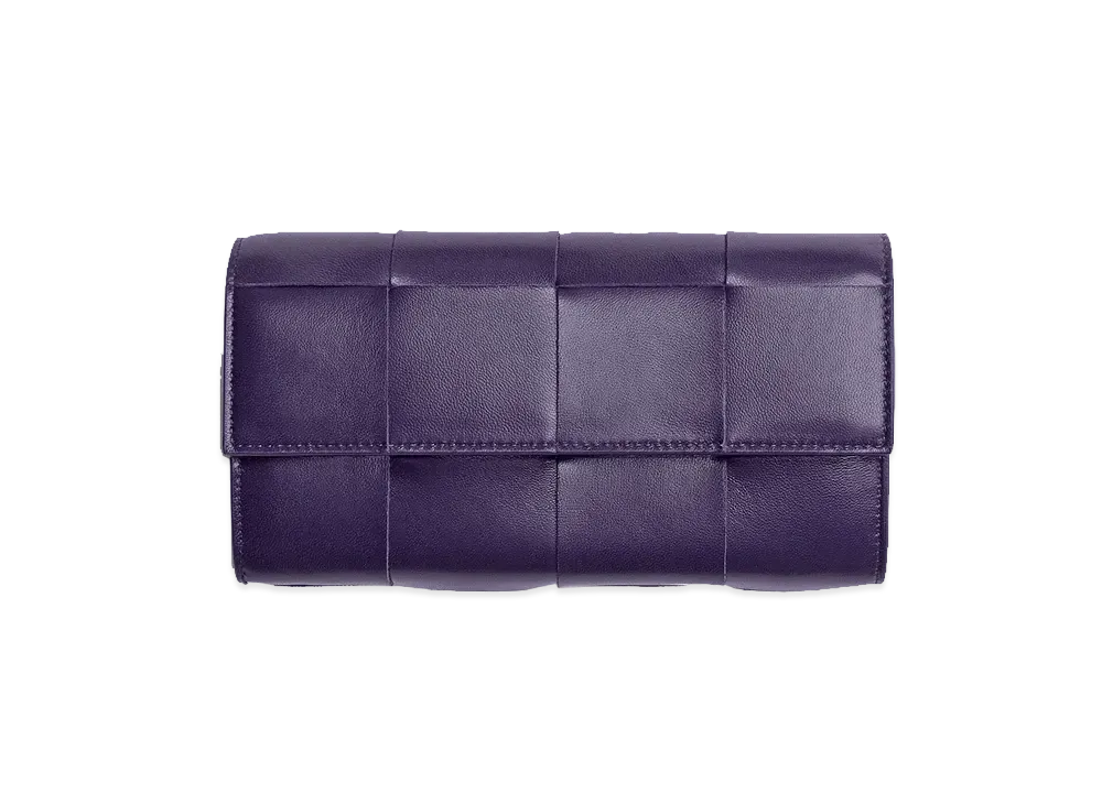 Bottega Veneta Flap Wallet "Raisin"