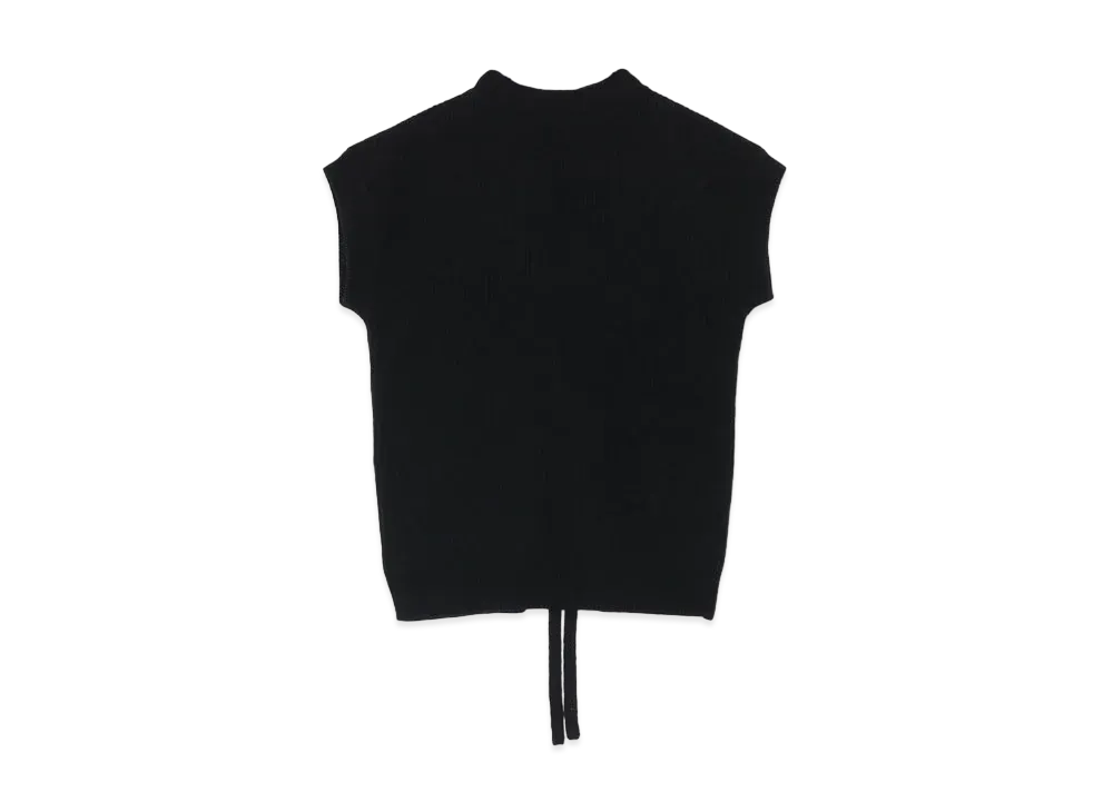 Yohji Yamamoto Y's SOFT LAMB TIE A BOW SHORT SLEEVE WEARABLE "Black"