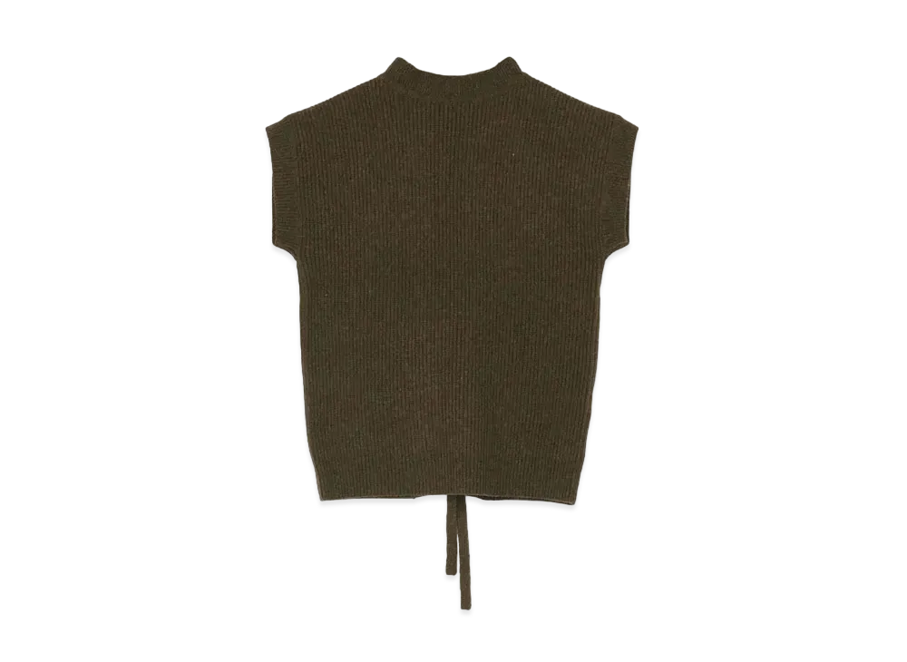 Yohji Yamamoto Y's SOFT LAMB TIE A BOW SHORT SLEEVE WEARABLE "Khaki"