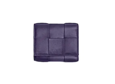 Bottega Veneta Trifold Zip Wallet "Raisin"