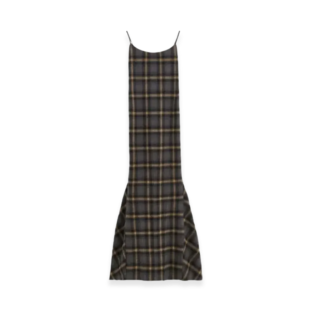 OUR LEGACY Women's Naiad Dress "Oyster Check Hairy Flannel"