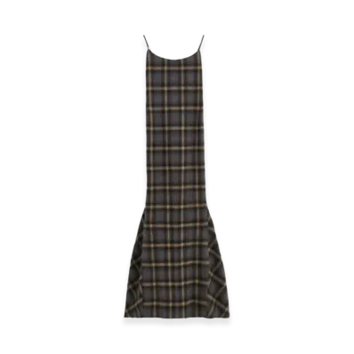 OUR LEGACY Women's Naiad Dress "Oyster Check Hairy Flannel"