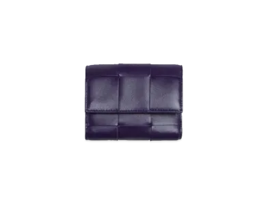 Bottega Veneta Trifold Zip Wallet "Raisin"