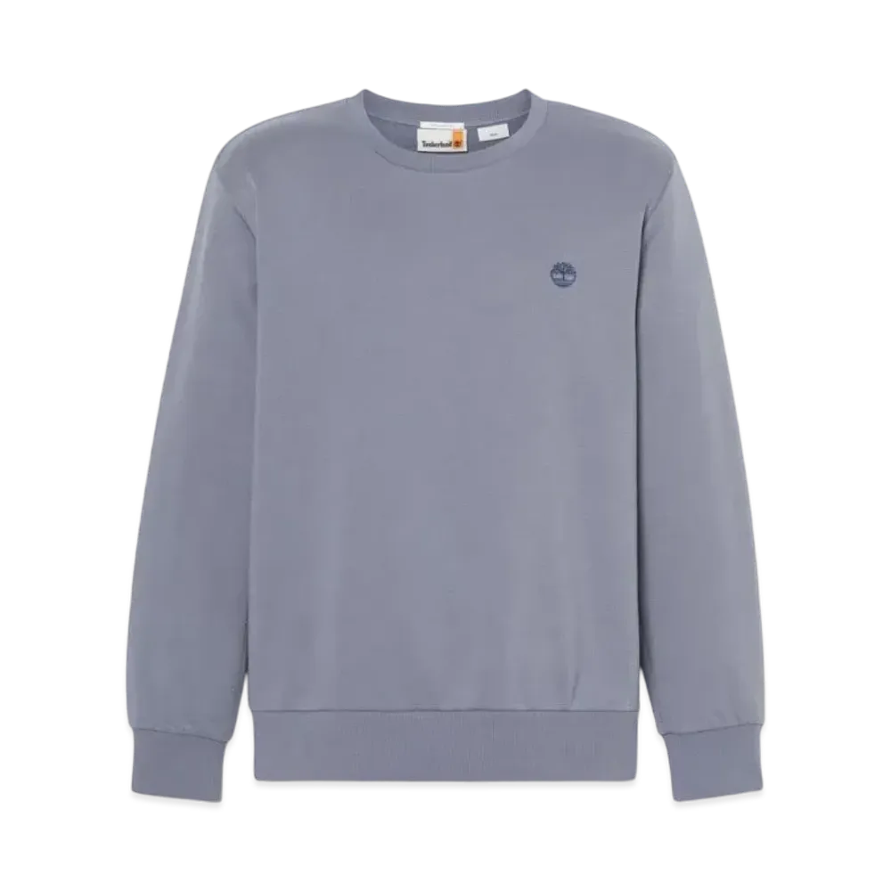 Timberland Men's Oyster River Chest Logo Brush Back Crew Neck Sweat "Medium Blue"