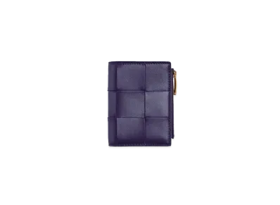 Bottega Veneta Bifold Zipped Wallet "Raisin"