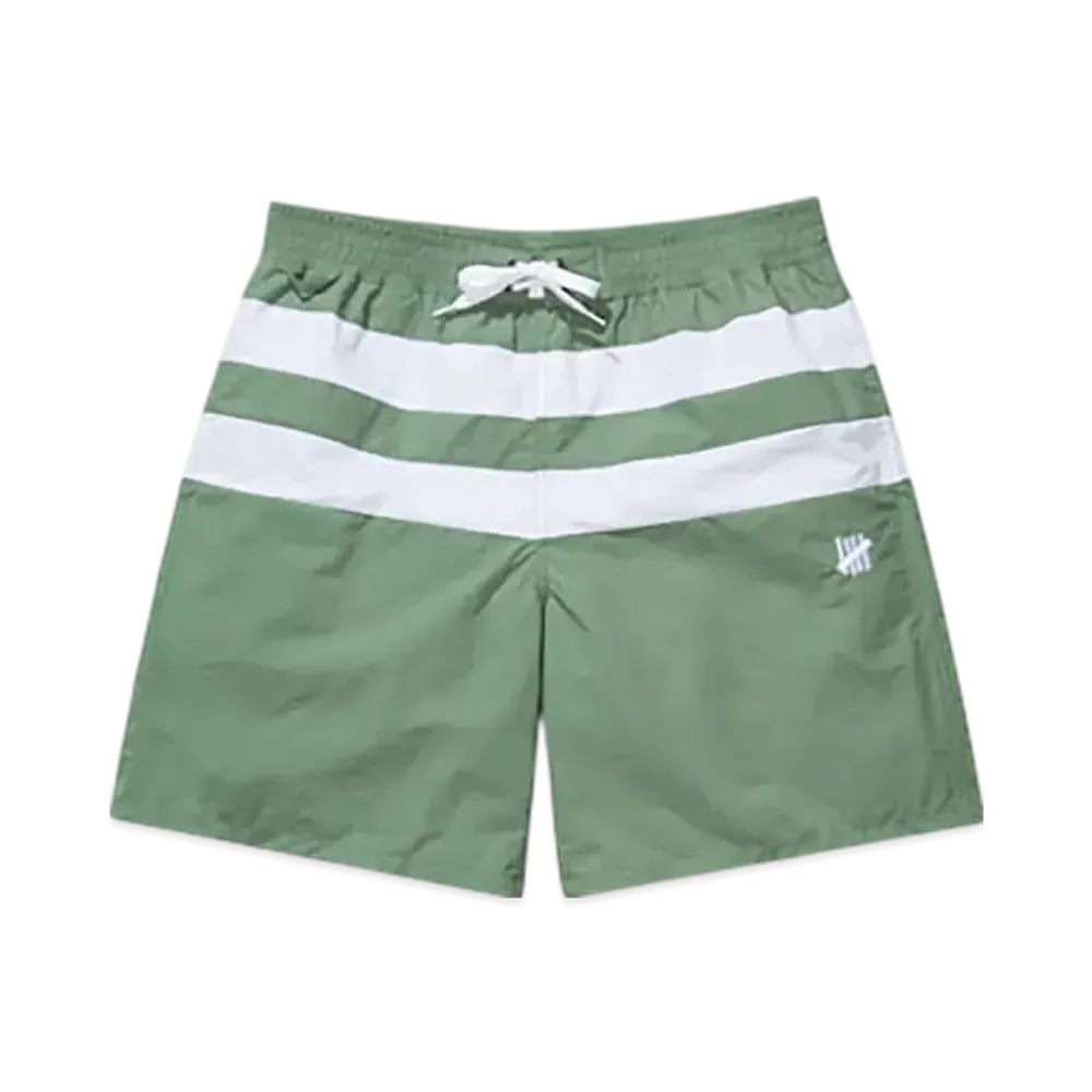 UNDEFEATED Striped Swim Short "Green"