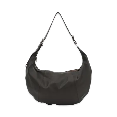 YOKE Calf Leather Shoulder Bag "Dark Brown"