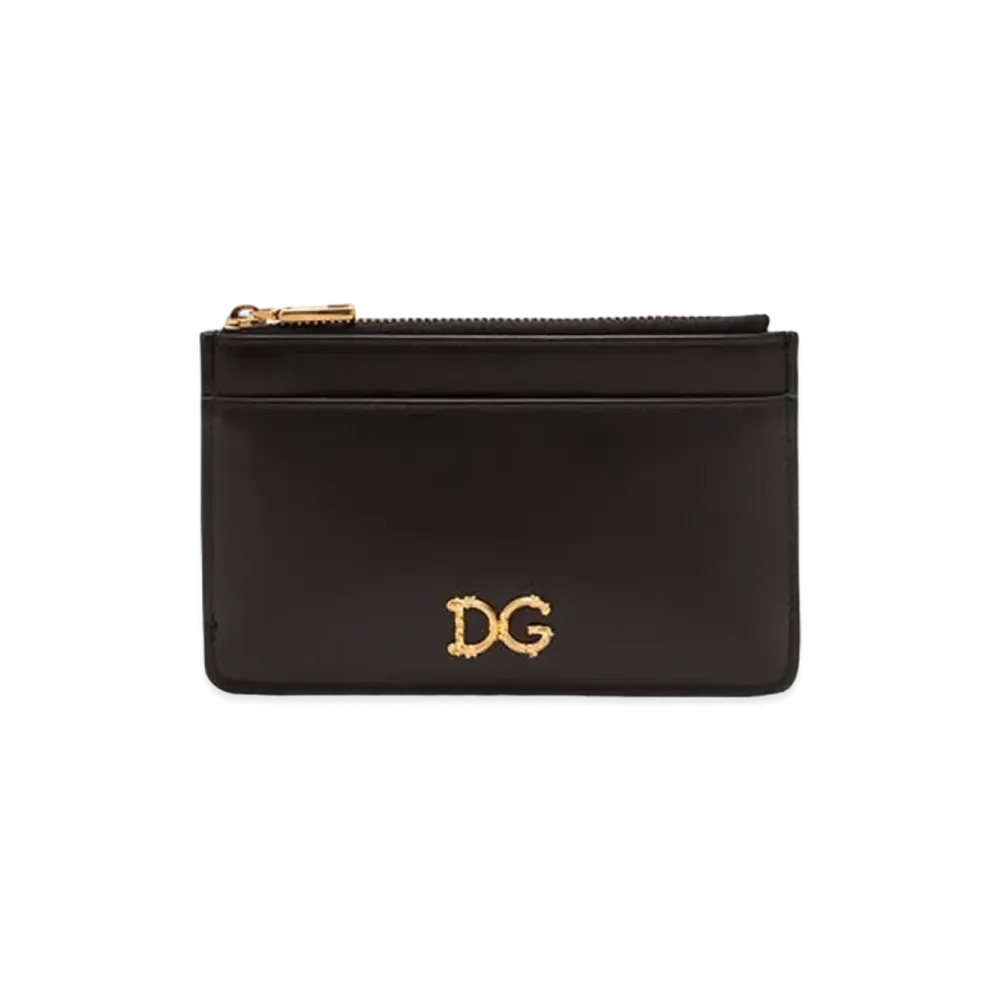 Dolce&Gabbana Card Holder Midium Calfskin DG Barocco "Black"