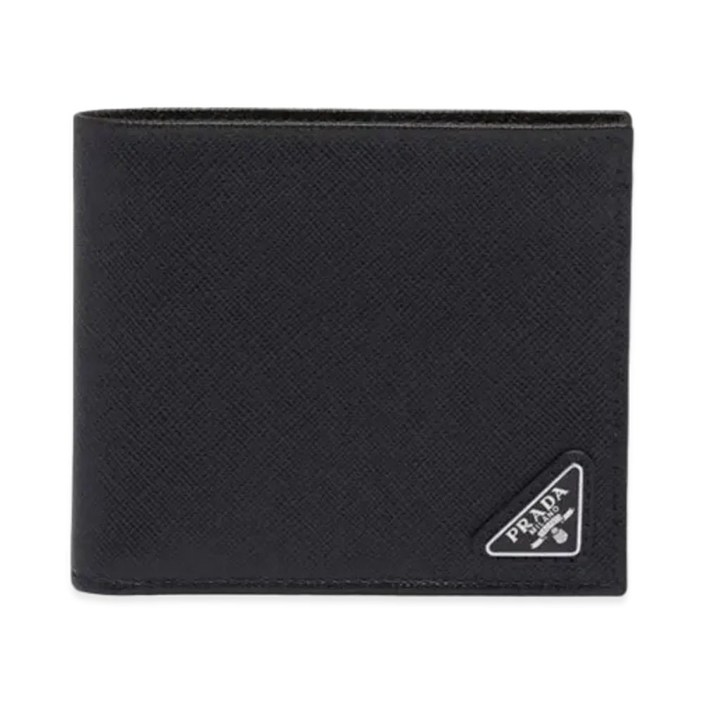 PRADA Saffiano Leather Wallet "Black"