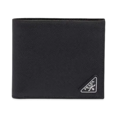 PRADA Saffiano Leather Wallet "Black"