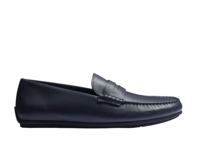 J.M.Weston Warning Car Shoe #932 Grain Leather "Navy" 13B1GCE93252 Rubber Sole