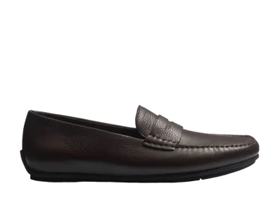 J.M.Weston Warning Car Shoe #932 Grain Leather "Dark Brown" 13B1GJE93252 Rubber Sole