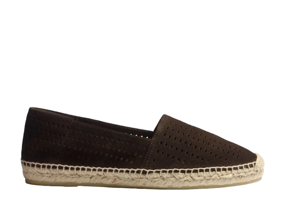 J.M.Weston Espadrille Wait and Sea #933 Suede "Brown" 13G7GDB93358 Rubber Sole