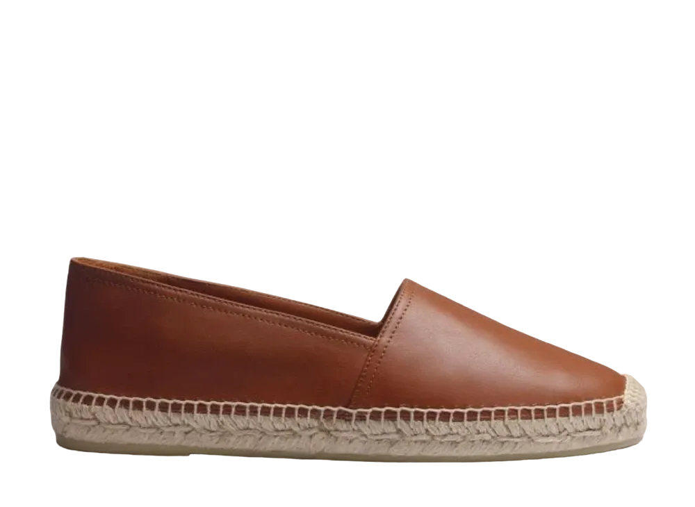 J.M.Weston Espadrille Wait and Sea #934 Nappa Calf "Tan Brown" 13G7GJY93458 Rubber Sole