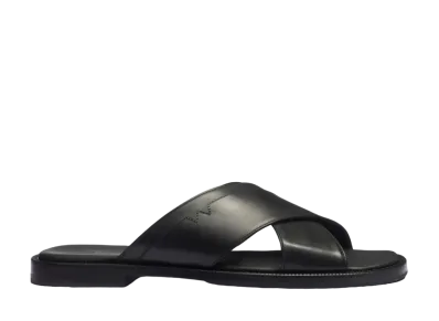 J.M.Weston Double V Sandal #947 D "Black" 13G9GJT94753 Half Rubber Sole