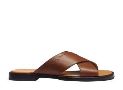 J.M.Weston Double V Sandal #947 D "Tan" 13G9GJU94753 Half Rubber Sole