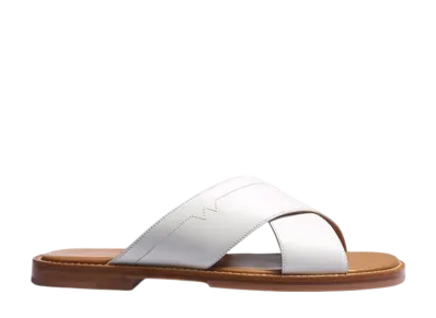 J.M.Weston Double V Sandal #947 "White Soft Calf"