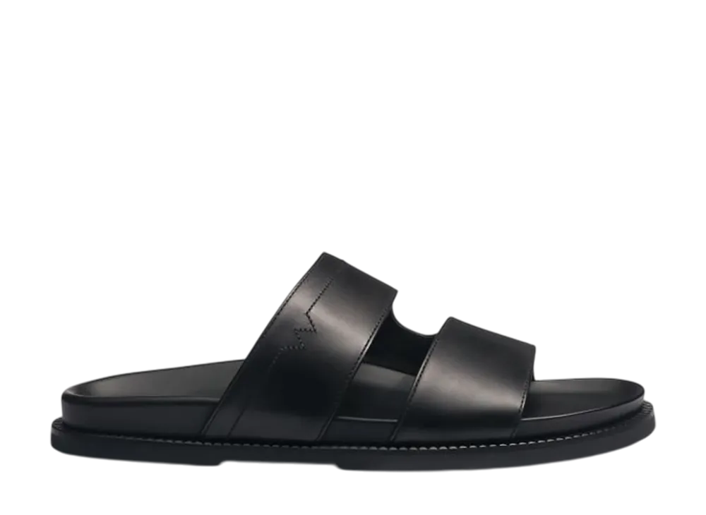 J.M.Weston Double V Anatomical Mule #956 "Black Soft Calf"