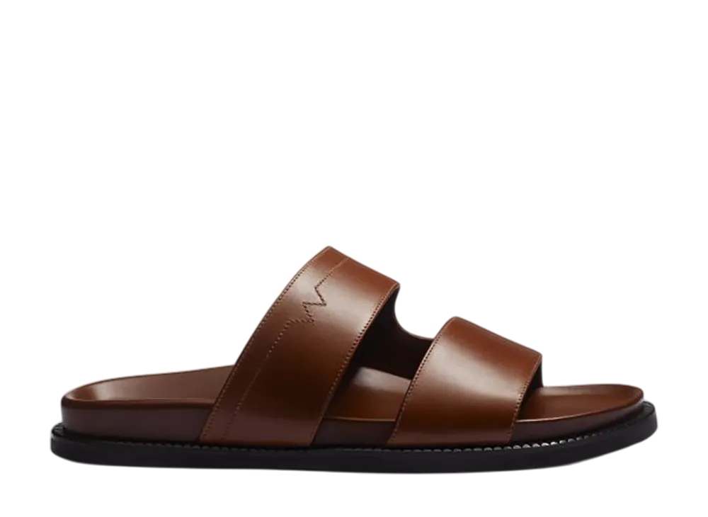 J.M.Weston Double V Anatomical Mule #956 "Tan Soft Calf"