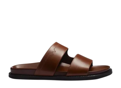 J.M.Weston Double V Anatomical Mule #956 "Tan Soft Calf"